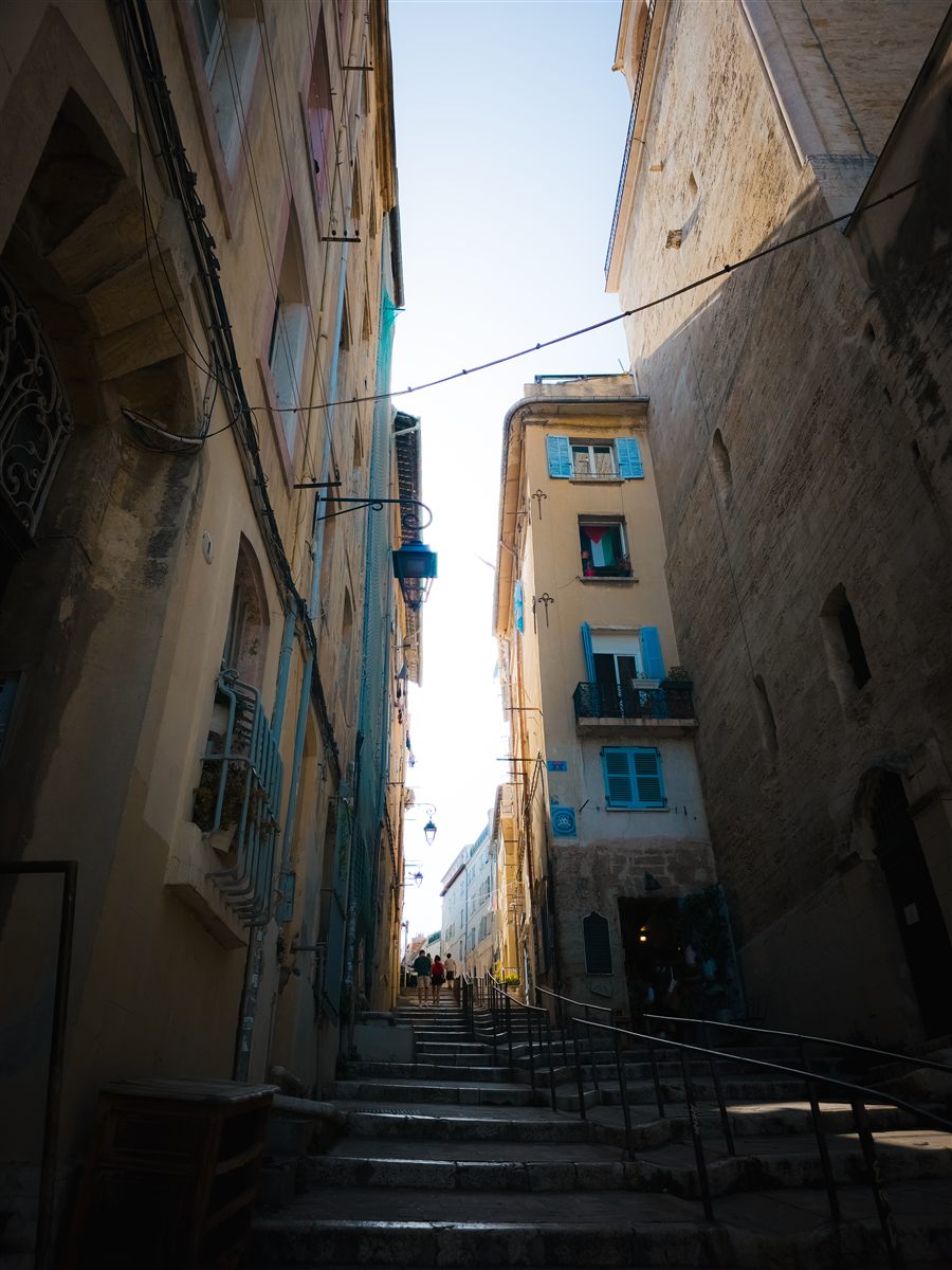 Stone stairs in an old Marseille street